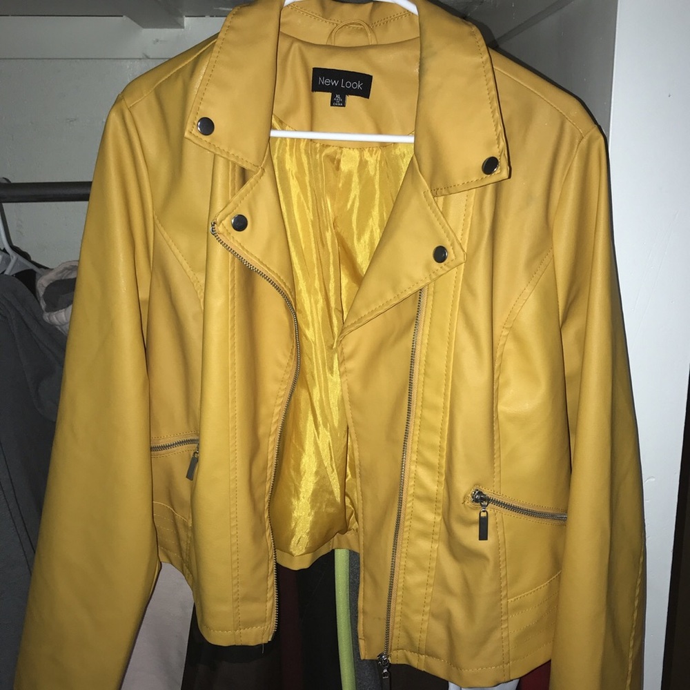 Gold, yellow leather jacket